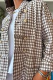 Nonni Gingham Napoleon Jacket Mocha